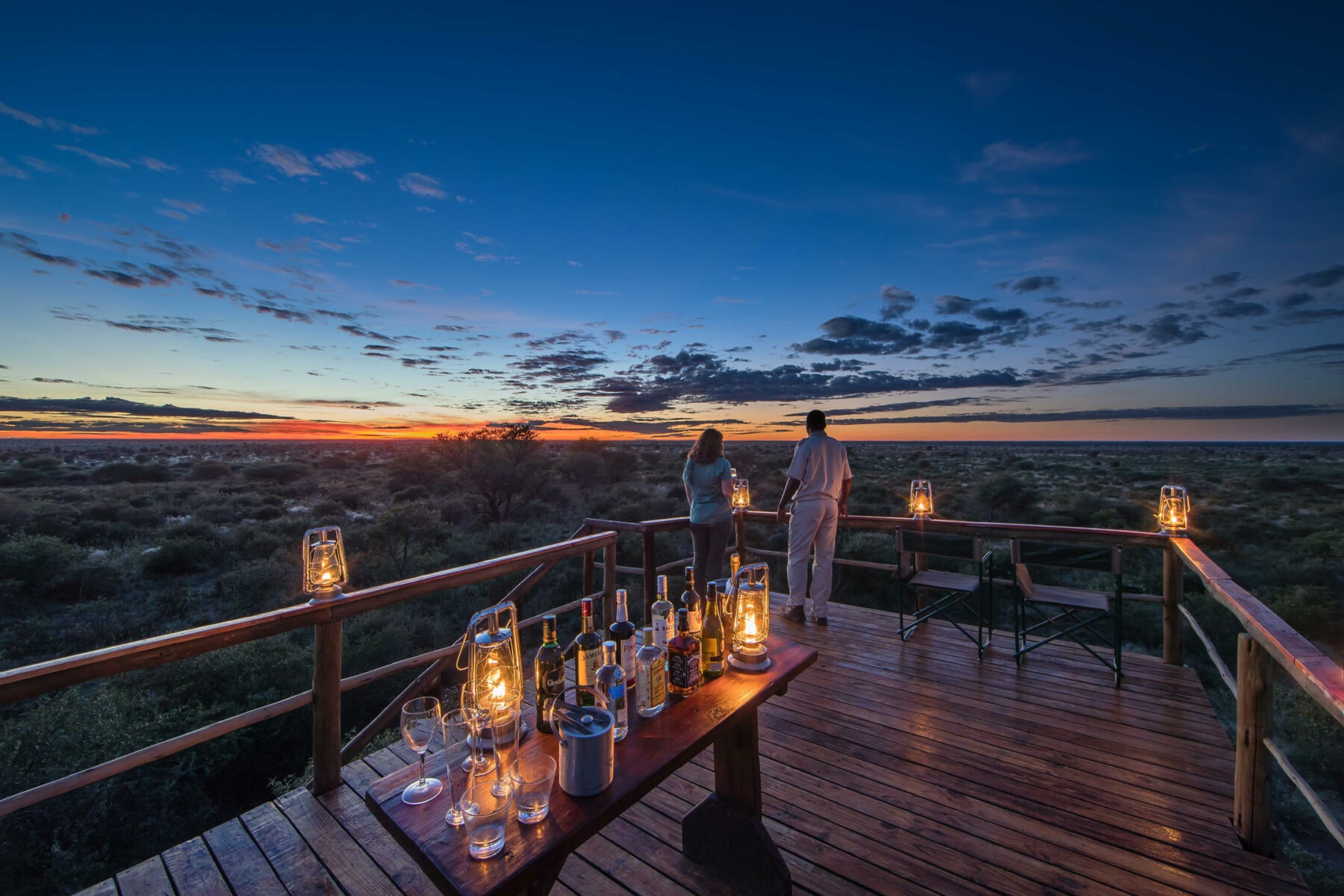 Lookout deck at sunset - Dinaka - Botswana
