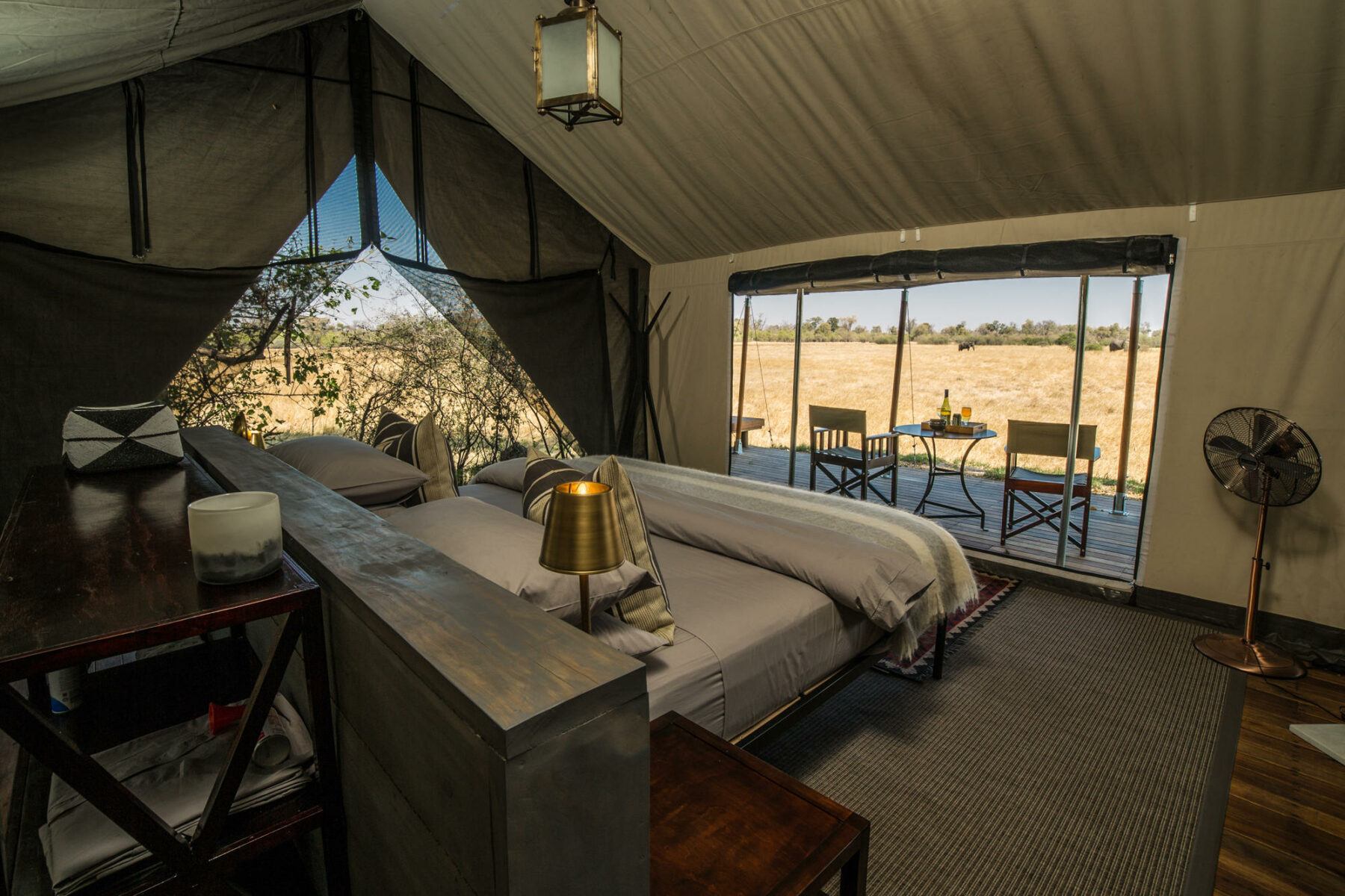 View from luxury safari tent - Machaba Camp