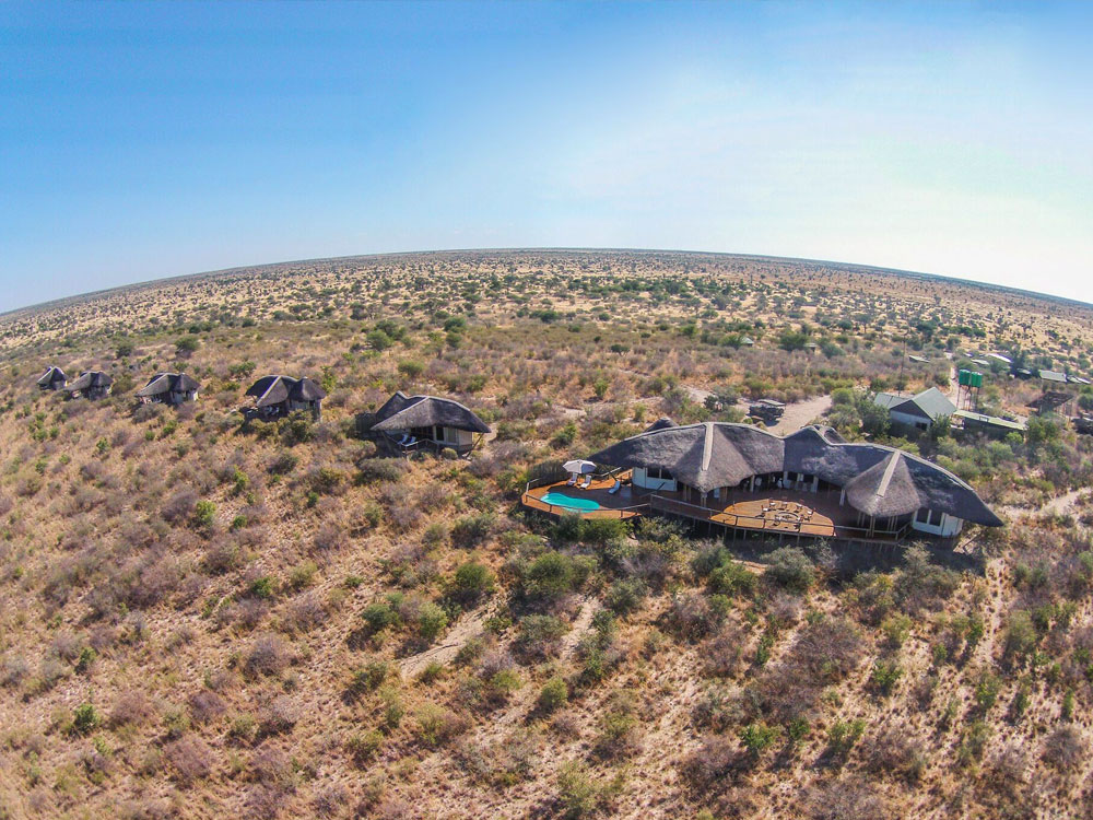 tau pan - aerial view of lodge - botswana